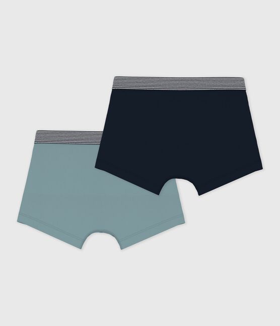 Pack of children's boxers in plain cotton and elastane variante 1