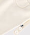 Babies' plain dungarees knitted in wool and cotton MARSHMALLOW white