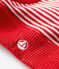 Babies' Striped Balaclava TERKUIT red/MARSHMALLOW white