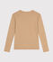 Women's Iconic Cotton Round Neck T-Shirt CUIVRE brown/MARSHMALLOW