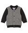 Baby boy's herringbone cotton tubic cardigan CAPECOD grey/MARSHMALLOW white