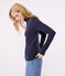 Women's Iconic roll neck cotton T-shirt SMOKING blue