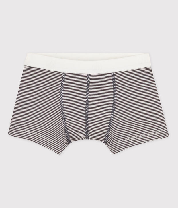 Boys' Cotton Boxer Shorts grey/white