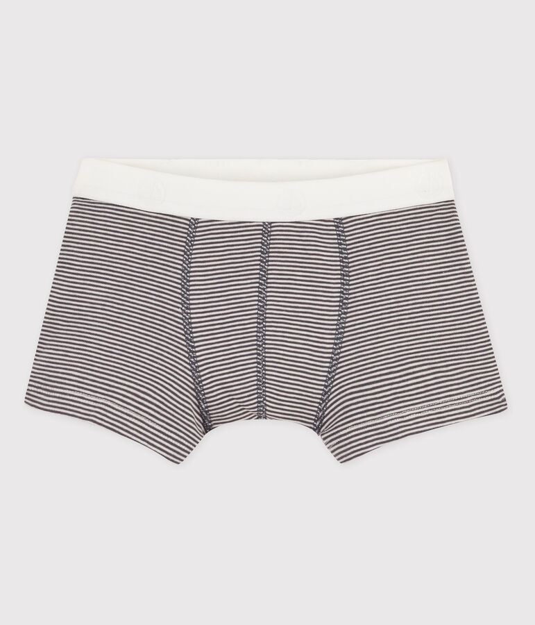 Boys' Cotton Boxer Shorts grey/white