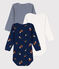 Babies' Mushroom Print Long-Sleeved Cotton Bodysuits - 3-Pack variante 1