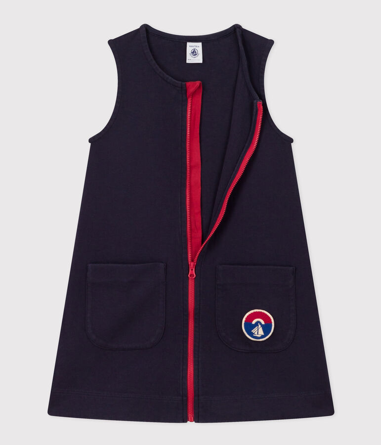 Girls' sleeveless cotton dress SMOKING blue