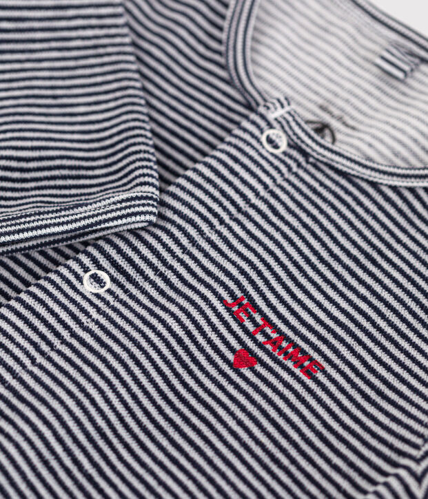 Babies' velour pyjama suit blue/white