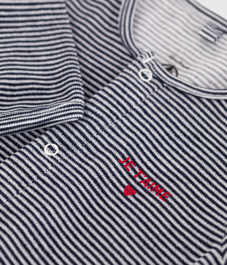 Babies' velour pyjama suit blue/white