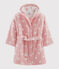 Girls' Heart Pattern Terry Bathrobe CHARME pink/MARSHMALLOW white