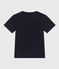 Boys' Lightweight Jersey T-shirt SMOKING blue/MARSHMALLOW white