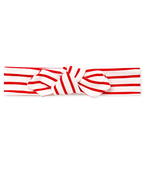 Baby Girls' Striped Headband MARSHMALLOW white/TERKUIT red