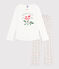 Children's floral print cotton pyjamas MARSHMALLOW white/MULTICO white