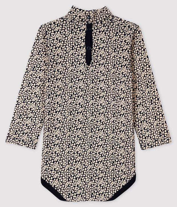 Babies' Long-Sleeved Roll-Neck Bodysuit blue/white