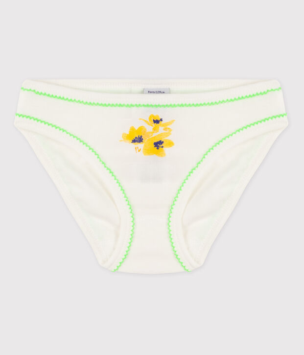 Girls' Cotton Briefs white/green