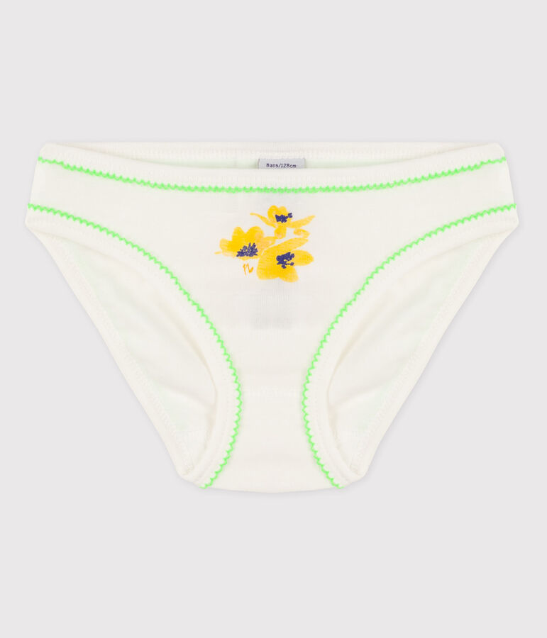 Girls' Cotton Briefs white/green