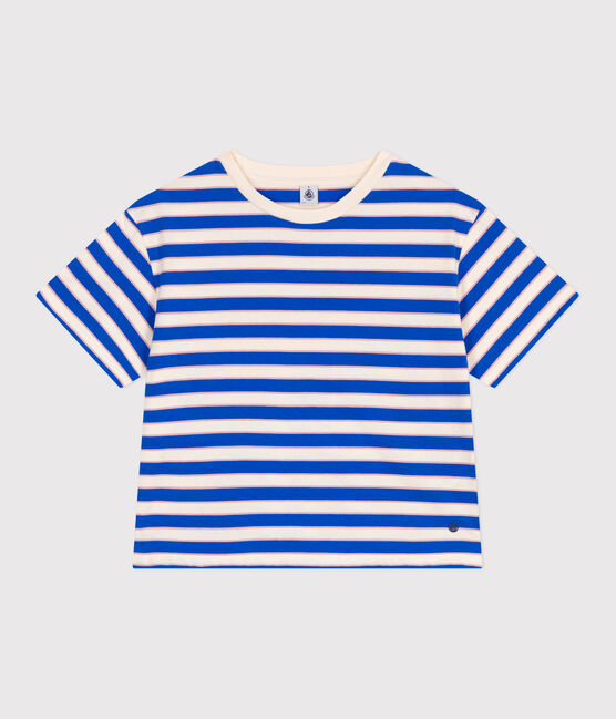 The Boxy stripy cotton T-Shirt for women AVALANCHE white/MULTICO