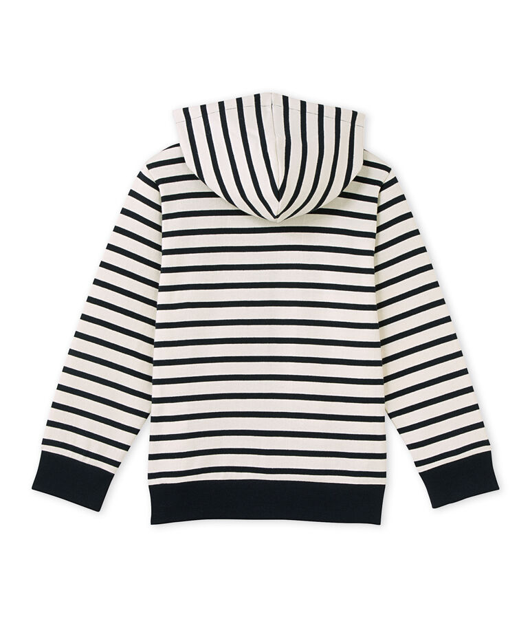 Sweat zipp&eacute; gar&ccedil;on en jersey lourd white/blue