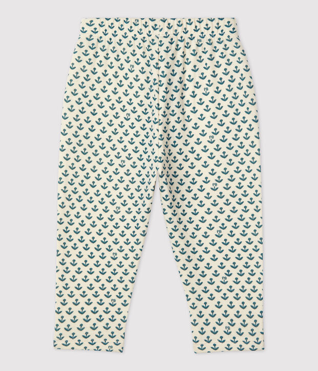 Babies' Tube Knit Trousers Ecru/green