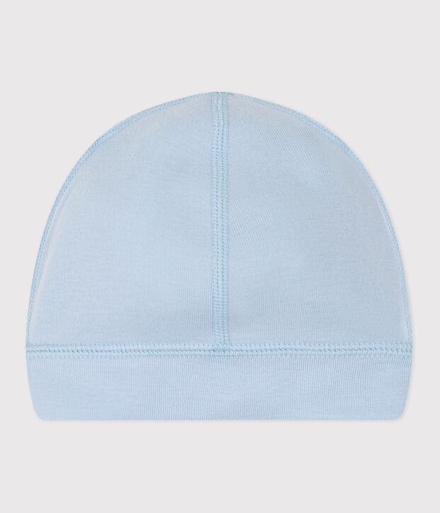 Babies' plain cotton hat blue