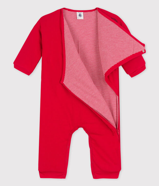 Babies' Organic Cotton Jumpsuit. red