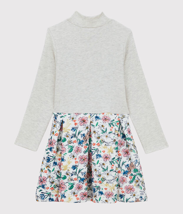 Girls' Long-Sleeved Tube Knit Dress white/multicolor