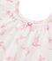 Girls' Fine Cotton Nightdress MARSHMALLOW white/ROSE pink