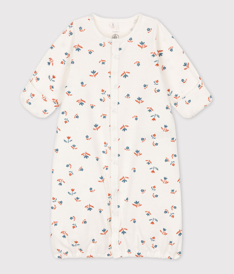 Babies' Cotton Jumpsuit/Sleeping Bag white/multicolor