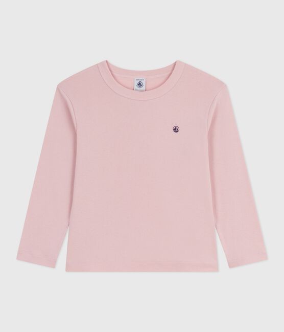 Children's long-sleeved plain cotton T-shirt JOLI pink