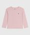 Children's long-sleeved plain cotton T-shirt JOLI pink