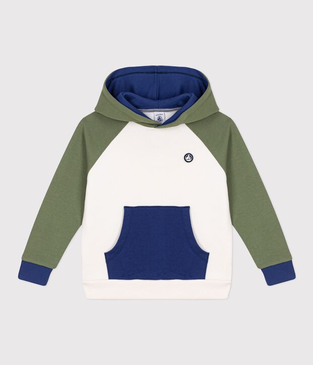 Children's cotton hoodie Ecru/multicolor