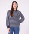 Women's cotton Breton top SMOKING blue/MARSHMALLOW white