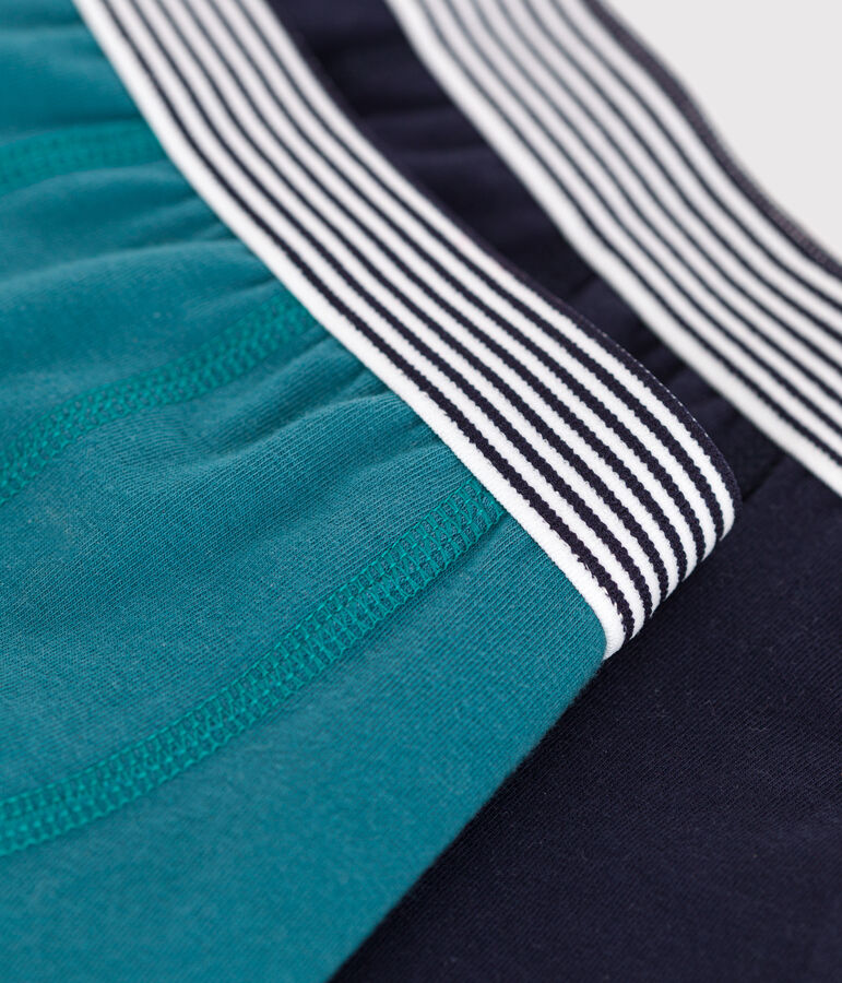 Children's plain cotton and elastane boxers - 2-pack multicolor
