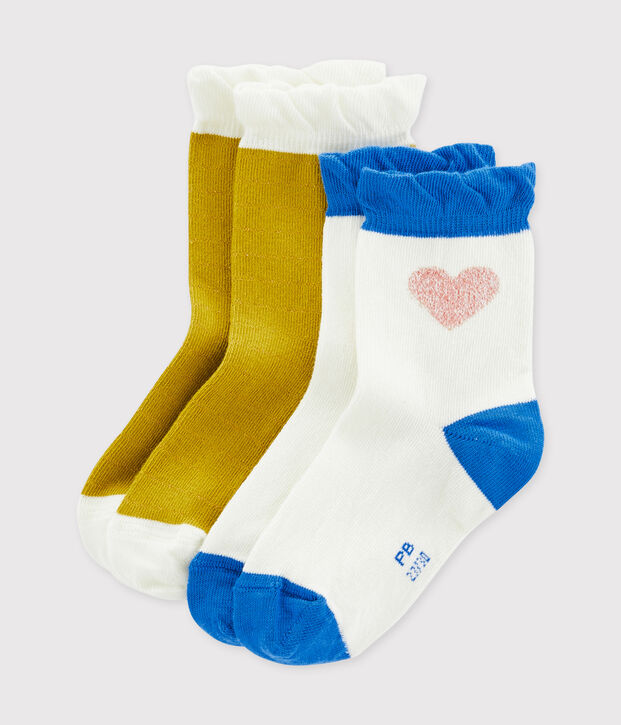 Pack of 2 Pairs of Girls' Socks multicolor