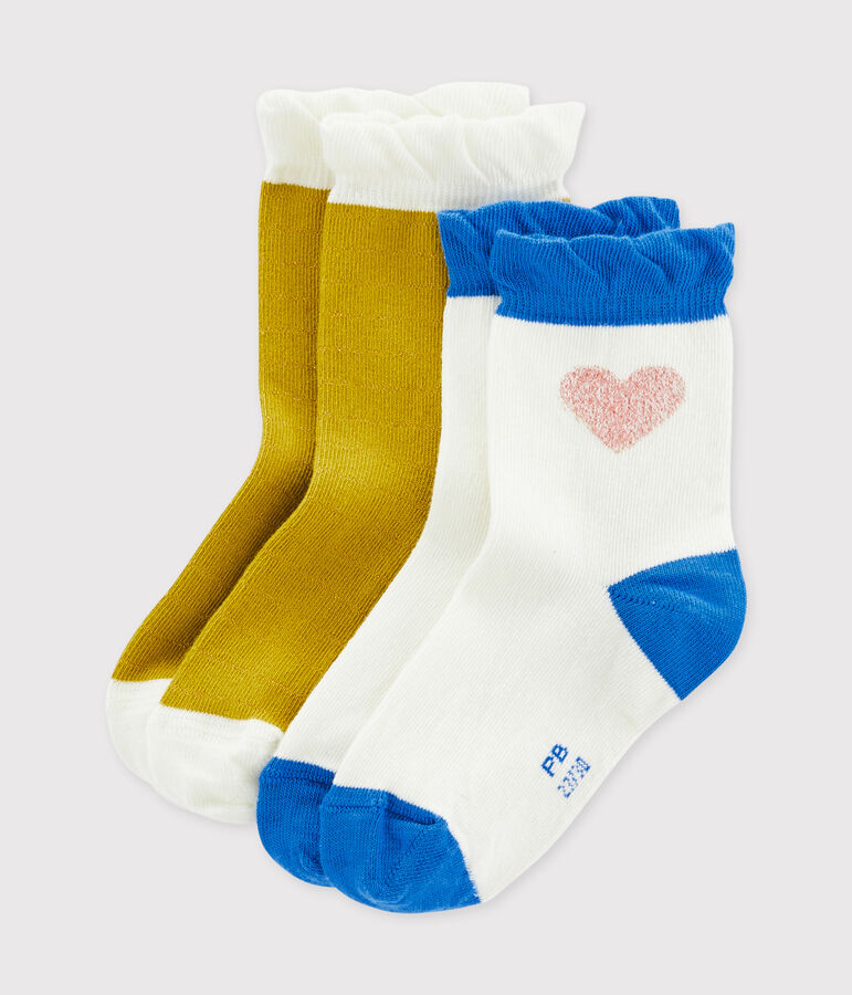 Pack of 2 Pairs of Girls' Socks multicolor
