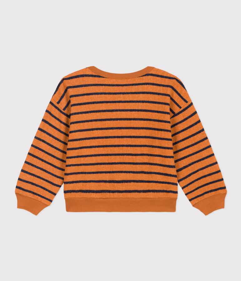 Children's unisex terry sweatshirt brown/blue