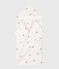Babies' terry bath cape with embroidered hearts MARSHMALLOW white/CHARME pink