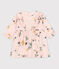 Babies' Long-Sleeved Patterned Cotton Gauze Dress SALINE pink/MULTICO white