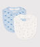 Printed cotton baby bibs - 2-Pack multicolor