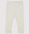 Baby girl's leggings in plain 1x1 rib knit MONTELIMAR CHINE beige