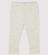 Baby girl's leggings in plain 1x1 rib knit
