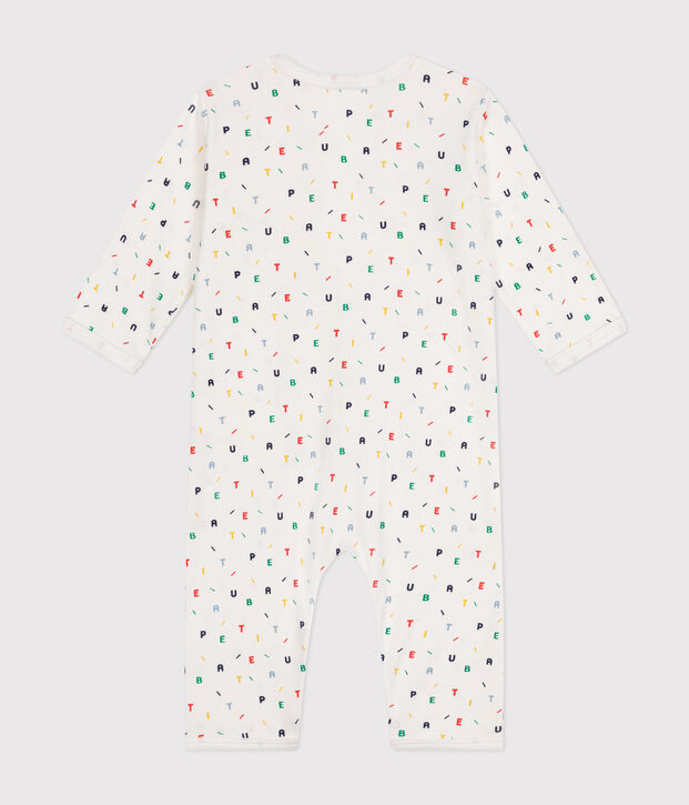 Babies' footless cotton pyjamas white/multicolor