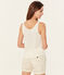 Women's sleeveless linen top MARSHMALLOW white