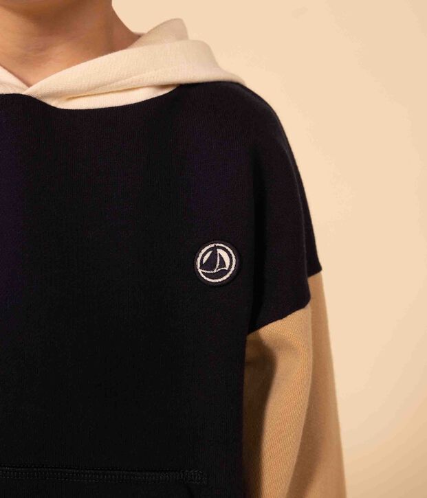 Boys' hooded sweatshirt blue/multicolor