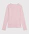 Women's long-sleeved stripy cotton T-shirt white/red
