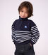 Children's stripy shawl collared cotton sweatshirt