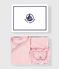 Babies' 2-piece velour gift set, the body printed with hearts JOLI pink