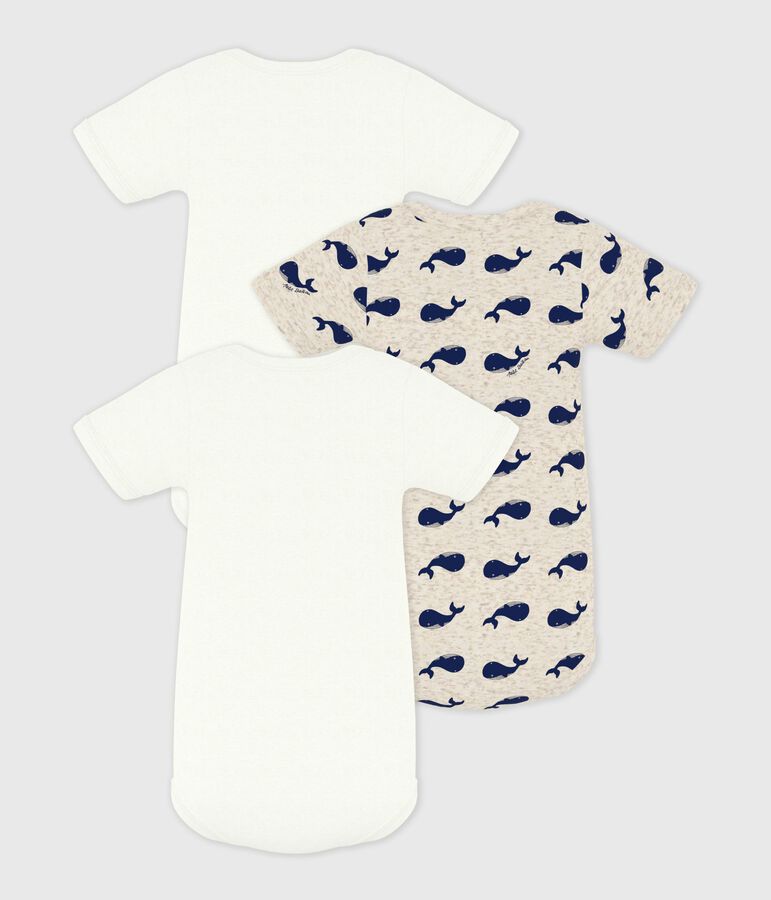 Short-Sleeved Cotton Whale Bodysuits - Pack of 3 variante 1