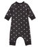 Baby boy's long print snowsuit CITY black/GRIS grey