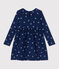 Children's sleeveless floral cotton dress MEDIEVAL blue/MULTICO white