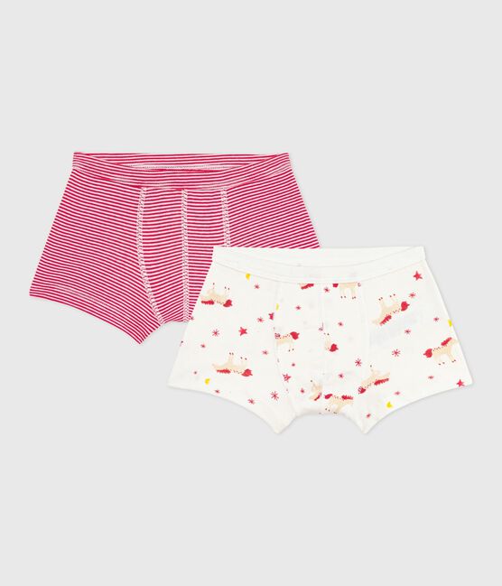 Pack of children's horse-print cotton boxers with covered waistbands variante 1